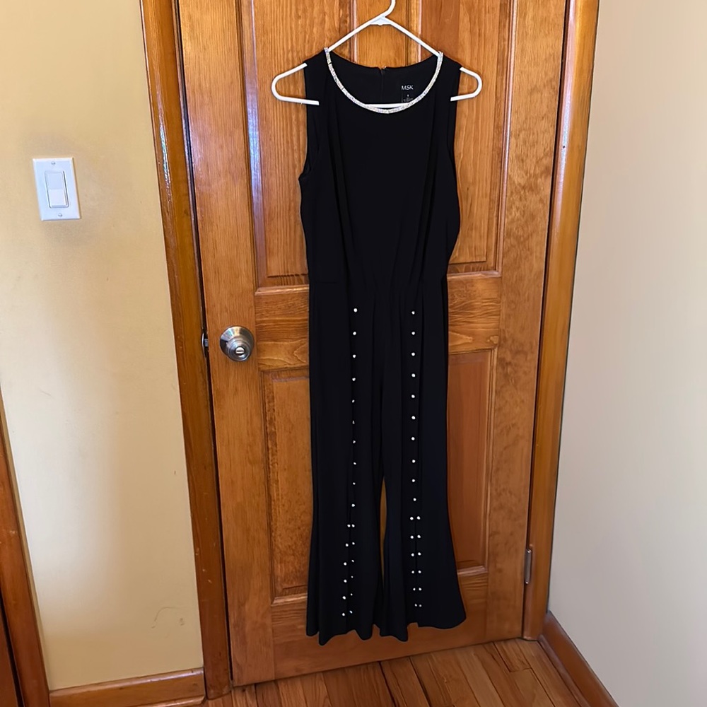 Black Jumpsuit with bedazzled legs